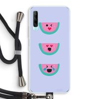Smiley watermeloen: Huawei P Smart Pro Transparant Hoesje met koord
