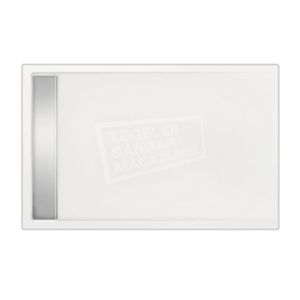 Beterbad/Xenz Easy Tray (110x90x5 cm) douchebak Rechthoek Wit Gootcover RVS Glans