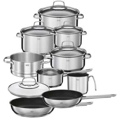Rosle Pannenset Elegance - Kookpannen + Deksels, Steelpan, Koekenpannen, Wokpan, Braadpan & Stoominzet - 10 Delig