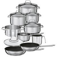 Rosle Pannenset Elegance - Kookpannen + Deksels, Steelpan, Koekenpannen, Wokpan, Braadpan & Stoominzet - 10 Delig Rosle Pannenset Elegance - Kookpannen + Deksels, Steelpan, Koekenpannen, Wokpan, Braadpan & Stoominzet - 10 Delig