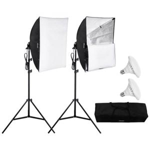 VEVOR fotostudio softbox set 60x60cm 30W 5500K LED lampen verstelbare standaard