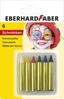 Eberhard Faber EF-579106 Schminkstiften Klein, Set 6 Kleuren Op Blisterkaart Eberhard Faber EF-579106 Schminkstiften Klein, Set 6 Kleuren Op Blisterkaart