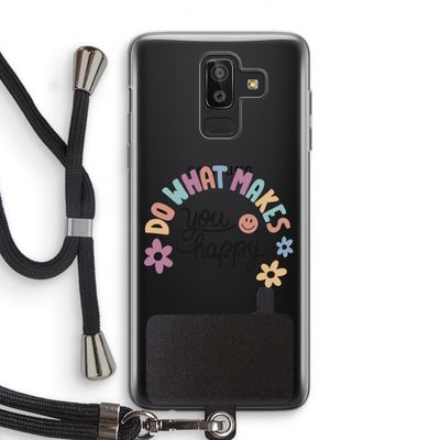 Happy days: Samsung Galaxy J8 (2018) Transparant Hoesje met koord
