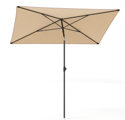 Zonnescherm Balkon 210x140 cm Balkonparasols Rechthoekig Tuinparasols Dubbelzijdig 30° Kantelbaar Beige