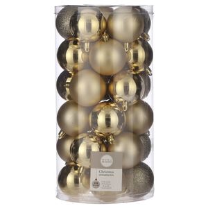 30x Kunststof kerstballen goud 6 cm   -