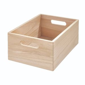 iDesign - Opbergbox met Handgrepen, 25.5 x 38 x 15 cm, Paulownia Hout, Beige - iDesign The Home Edit