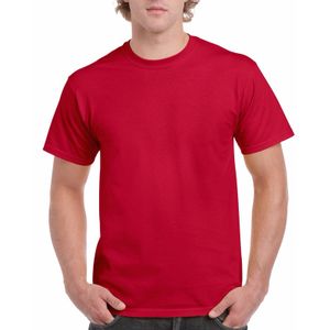 Kersenrood katoenen shirt voor volwassenen 2XL (44/56)  -