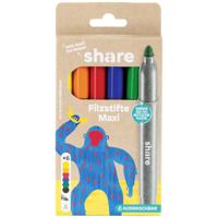 share Viltstift 4-0004-6 Geel, Oranje, Rood, Blauw, Groen, Zwart 6 mm 1 set(s)