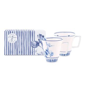 Heinen Delfts Blauw Sharing Moments - Mok - Tulp - Set van 2