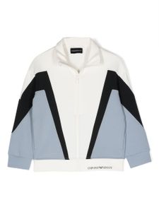 Emporio Armani Kids veste colour block à logo imprimé - Blanc