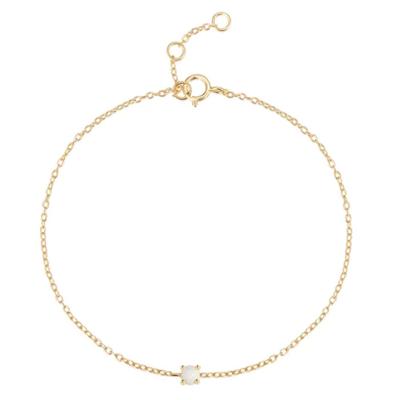 Elenza Goudkleurige 925 Sterling Zilveren Armband met Opale Steen