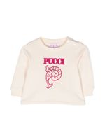 PUCCI Junior sweat en coton à patch logo - Tons neutres