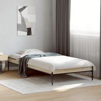 Bedframe bewerkt hout en metaal sonoma eikenkleurig 100x200 cm - thumbnail