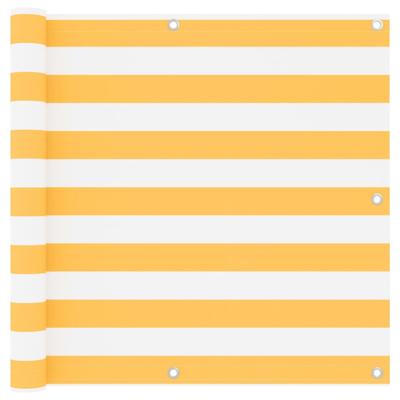 VidaXL Balkonscherm 90x500 cm oxford stof wit en geel VidaXL Balkonscherm 90x500 cm oxford stof wit en geel