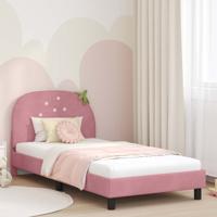 Bedframe voor kinderen met hoofdbord Roze 90 x 190 cm Fluweel