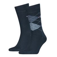 Tommy Hilfiger 2-pack sokken ruitjes - dark navy