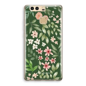 Botanical green sweet flower heaven: Huawei P9 Transparant Hoesje