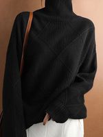 Wool/Knitting Turtleneck Casual Sweater - thumbnail