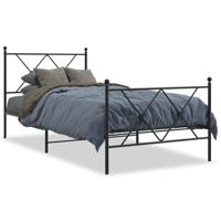 Bedframe met hoofd- en voeteneinde metaal zwart 90x200 cm