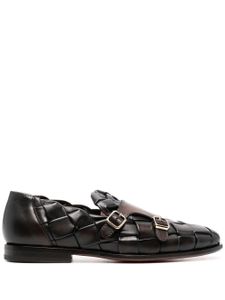 Santoni chaussures tressées à double boucles - Marron