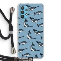 Narwhal: Samsung Galaxy A32 4G Transparant Hoesje met koord Narwhal: Samsung Galaxy A32 4G Transparant Hoesje met koord
