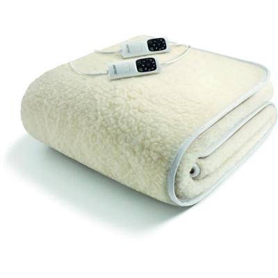 Verwarmde matrastopper - Imetec - 2 plaatsen 100% wol en merino, 150 x 160 cm - snelle verwarming 6 temperaturen constante temperatuur