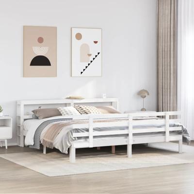 Bedframe met hoofdeinde zonder matras 180x200 cm wit
