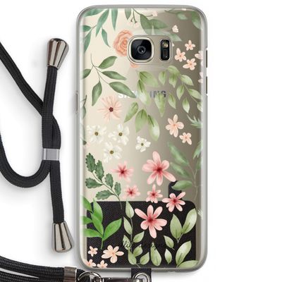 Botanical sweet flower heaven: Samsung Galaxy S7 Edge Transparant Hoesje met koord