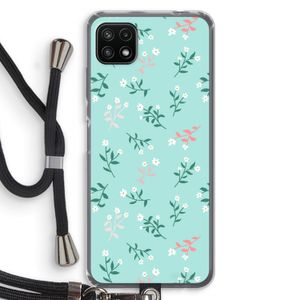 Small white flowers: Samsung Galaxy A22 5G Transparant Hoesje met koord