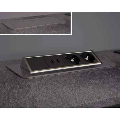 SCHÜTTE stopcontact ingebouwd tweevoudig e2 zwart
