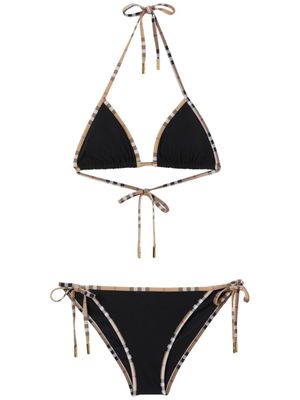 Burberry bikini triangle à carreaux - Noir