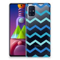 Samsung Galaxy M51 | TPU bumper | Zigzag Blauw