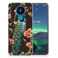 Nokia 1.4 TPU Hoesje Pauw met Bloemen - thumbnail