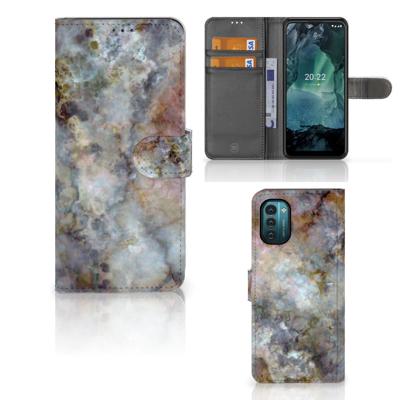 Nokia G11 | G21 | Bookcase | Marmer Grijs