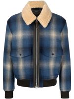 TOM FORD veste bomber zippée à carreaux - Bleu - thumbnail