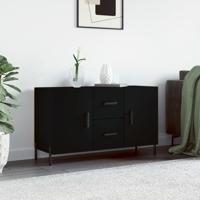 Dressoir 100x36x60 cm bewerkt hout zwart - thumbnail