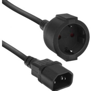 ACT Netsnoer C14 - CEE 7/3 zwart 0,2 m