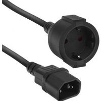 ACT Netsnoer C14 - CEE 7/3 zwart 0,2 m