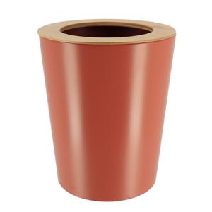 Tendance Badkamer prullenbak/afvalbak 103 series - terracotta - 5 liter - 20 x 25 cm - metaal/bamboe