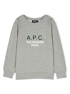 A.P.C. KIDS sweat en coton à logo imprimé - Gris