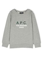 A.P.C. KIDS sweat en coton à logo imprimé - Gris