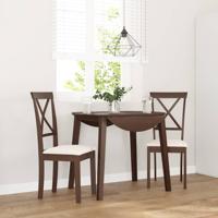 Eetkamerstoelen met kussens 2 st massief hout rubber bruin