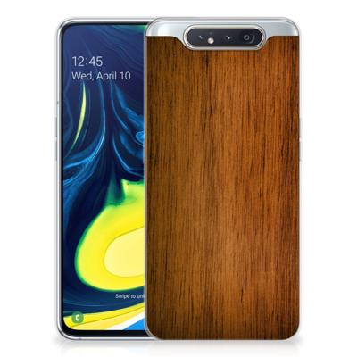 Samsung Galaxy A80 | Bumper Hoesje | Donker Hout