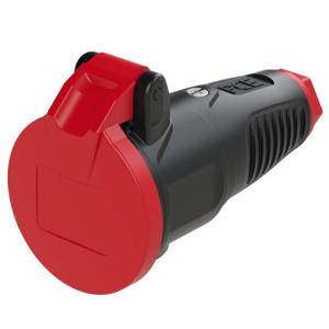 PCE 2412-srw Koppeling met randaarde Rubber, Kunststof 230 V Zwart, Rood IP54