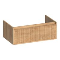 Brauer Hope Wavy - Onderkast - 80 cm - met 1 Softclose Lade Greeploos en 1 Sifon Uitsparing - Forest Tan