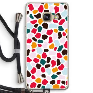 Colored Giraffe: Samsung Galaxy A3 (2016) Transparant Hoesje met koord