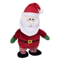 Kerstman knuffel pop-figuur - 30 cm - met beweging en muziek - thumbnail