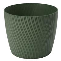 Form Plastic Plantenpot/bloempot Waves - kunststof - donkergroen - D23 x H20 cm