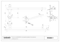 Hotbath &MORE set van 1 rails RAS80 SQUARE 80 cm met separate schakelaar en inbouw element Geborsteld Koper PVD (RAS80-1BCP)