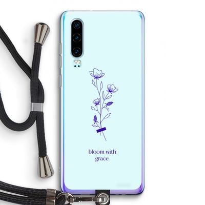 Bloom with grace: Huawei P30 Transparant Hoesje met koord
